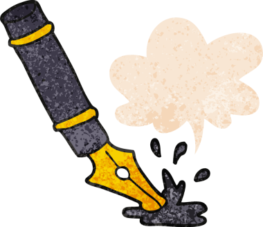 çizgi film dolmakalem ile konuşma kabarcığı grunge sıkıntılı retro dokuma tarzı bir insan tarafından çizilmiş