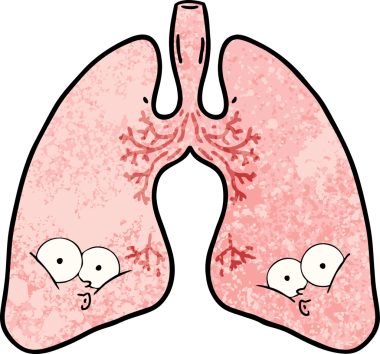 Bir insan tarafından çizilmiş karikatür ciğerleri.