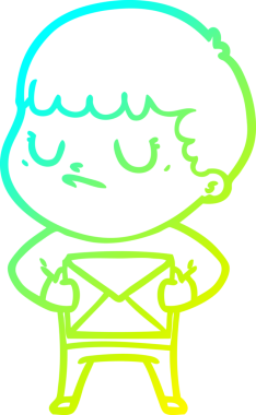 Bir insan tarafından çizilmiş soğuk gradyan çizgi film karakteri.