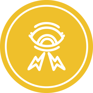 Bir insan tarafından çizilmiş mistik göz yuvarlak simgesi