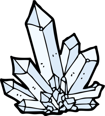 bir insan tarafından çizilmiş karikatür kristalleri