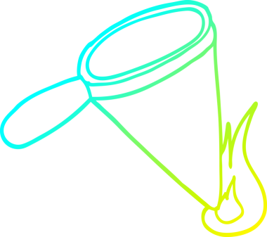 Bir insan tarafından çizilen çizgi film büyütecinin soğuk gradyan çizgisi.