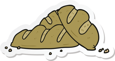 Bir insan tarafından çizilmiş ekmek somunlarının çıkartması.