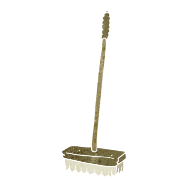 Bir insan tarafından çizilen el yazması retro karikatür fırçası