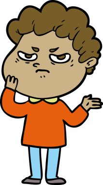 Bir insan tarafından çizilmiş kızgın bir adam.