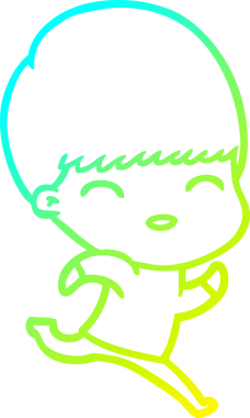 Bir insan tarafından çizilmiş mutlu çizgi film çocuğu çizimi.