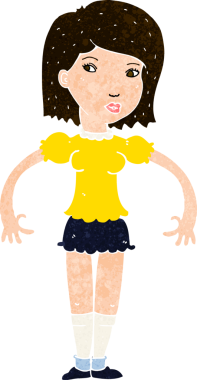 Çizgi filmdeki kadın bir insan tarafından çizilmiş.