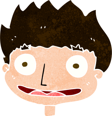 Bir insan tarafından çizilmiş mutlu çocuk çizgi filmi.