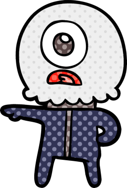 Çizgi film Tepegöz uzaylı uzay adamı bir insan tarafından çizildi.