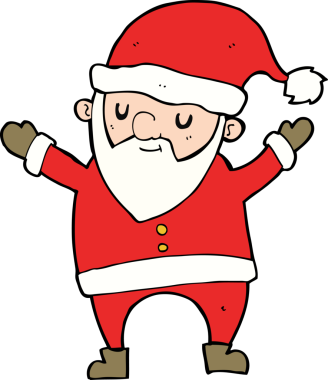 Bir insan tarafından çizilmiş dans eden noel baba.