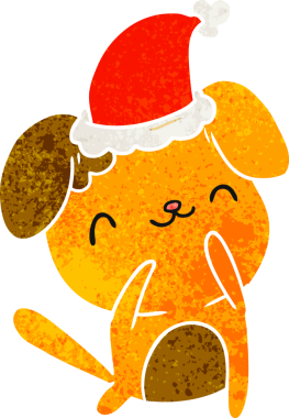 Bir insan tarafından çizilmiş Kawaii köpeğinin eski bir karikatürü.