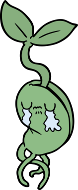 Bir insan tarafından çizilen filizlenen bir çizgi film.