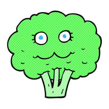 Bir insan tarafından çizilmiş serbest çizim brokoli.