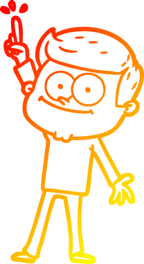 Bir insan tarafından çizilmiş gülümseyen bir çizgi film çizimi.