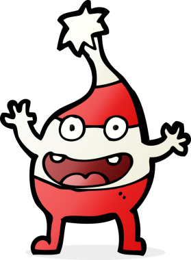 Bir insan tarafından çizilmiş komik bir Noel yaratığı.