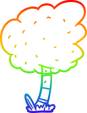 gökkuşağı gradyan çizgisi bir insan tarafından çizilmiş bir çizgi ağaç