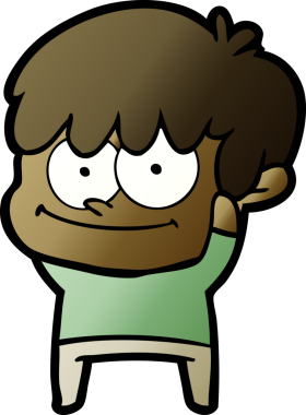 Bir insan tarafından çizilmiş mutlu çizgi film adamı.