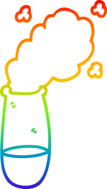 Bir insan tarafından çizilmiş karikatür test tüpünün gradyan çizimi