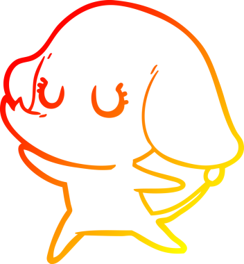 Bir insan tarafından çizilmiş şirin bir fil çizimi.