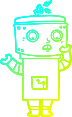 Bir insan tarafından çizilmiş soğuk gradyan robot çizimi