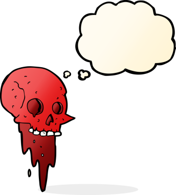 Bir insan tarafından çizilmiş iğrenç cadılar bayramı kafatası karikatürü.