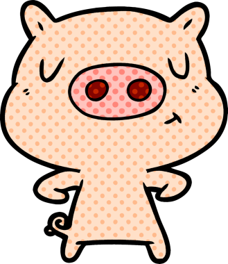 Bir insan tarafından çizilmiş çizgi film içerikli domuz.