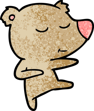 Bir insan tarafından çizilmiş mutlu ayı çizgi filmi.