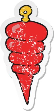 Bir insanın çizdiği karikatür Noel süslemesinin gerilimli retro yapıştırması.