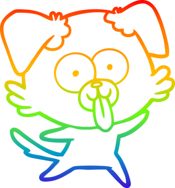 Bir insan tarafından çizilmiş dilli çizgi film köpeğinin çizimi.