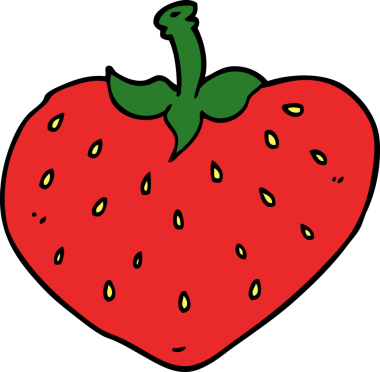 Bir insan tarafından çizilmiş çilek çizgi filmi.