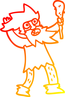 Bir insan tarafından çizilmiş çılgın bir mağara adamı çizimi.