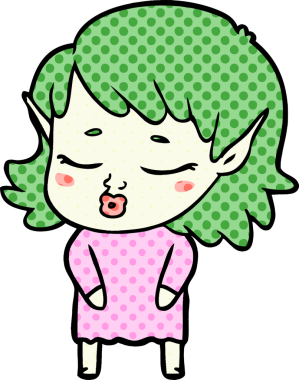 Bir insan tarafından çizilmiş güzel elf kızı.