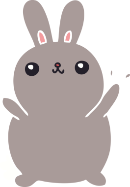 Bir insan tarafından çizilmiş garip çizgi film tavşanı.