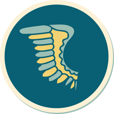 Bir insan tarafından çizilmiş geleneksel bir kanat dövmesi