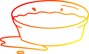 Bir insan tarafından çizilmiş bir karikatür köpek su kabı çizimi.