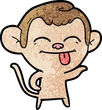 Bir insan tarafından çizilmiş komik çizgi maymun.