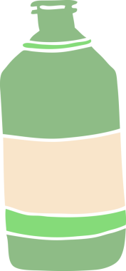 karikatür eski yeşil şişe bir insan tarafından çizilmiş