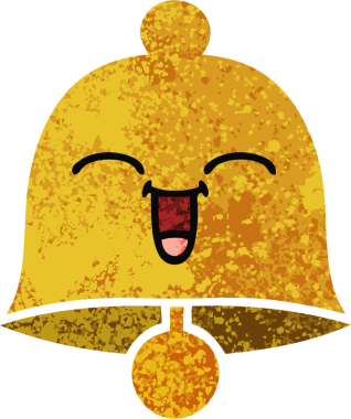 Bir insan tarafından çizilmiş bir çanın retro çizim tarzı karikatürü