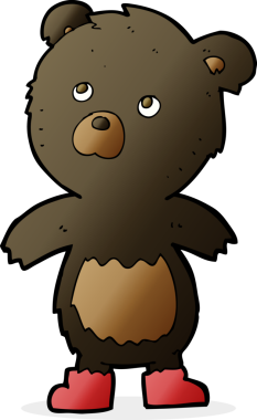 Bir insan tarafından çizilmiş küçük sevimli bir ayı.