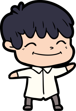 Bir insan tarafından çizilmiş mutlu çocuk çizgi filmi.