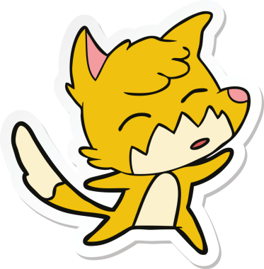 Bir insan tarafından çizilmiş bir tilkinin çıkartması.