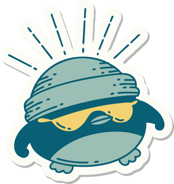 Bir dövme stili çıkartması. Bir insan tarafından çizilmiş havalı robin.