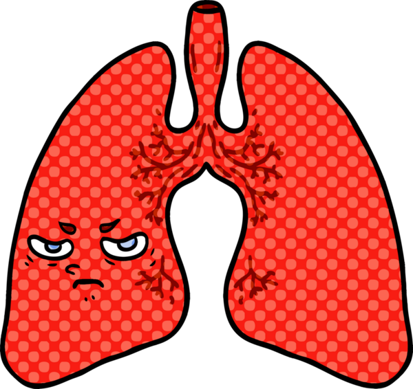 Bir insan tarafından çizilmiş karikatür ciğerleri.