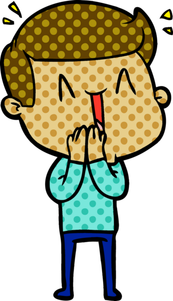 Bir insan tarafından çizilmiş heyecanlı bir çizgi film.