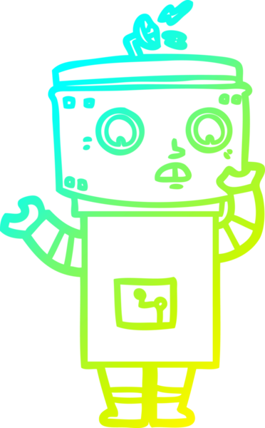 Bir insan tarafından çizilmiş soğuk gradyan robot çizimi
