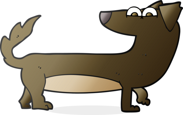 Bir insan tarafından çizilmiş bir karikatür köpeği.