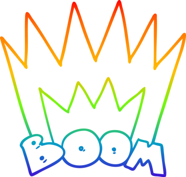 gökkuşağı gradyan çizgi çizimi bir insan tarafından çizilmiş bum işareti