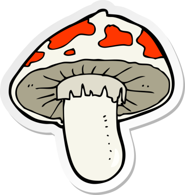 Bir insan tarafından çizilmiş bir mantar yapıştırması.