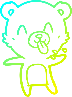 Bir insan tarafından çizilmiş dilden çıkmış kaba bir kutup ayısının soğuk çizgi çizimi.