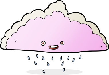 bir insan tarafından çizilmiş yağmur bulutu